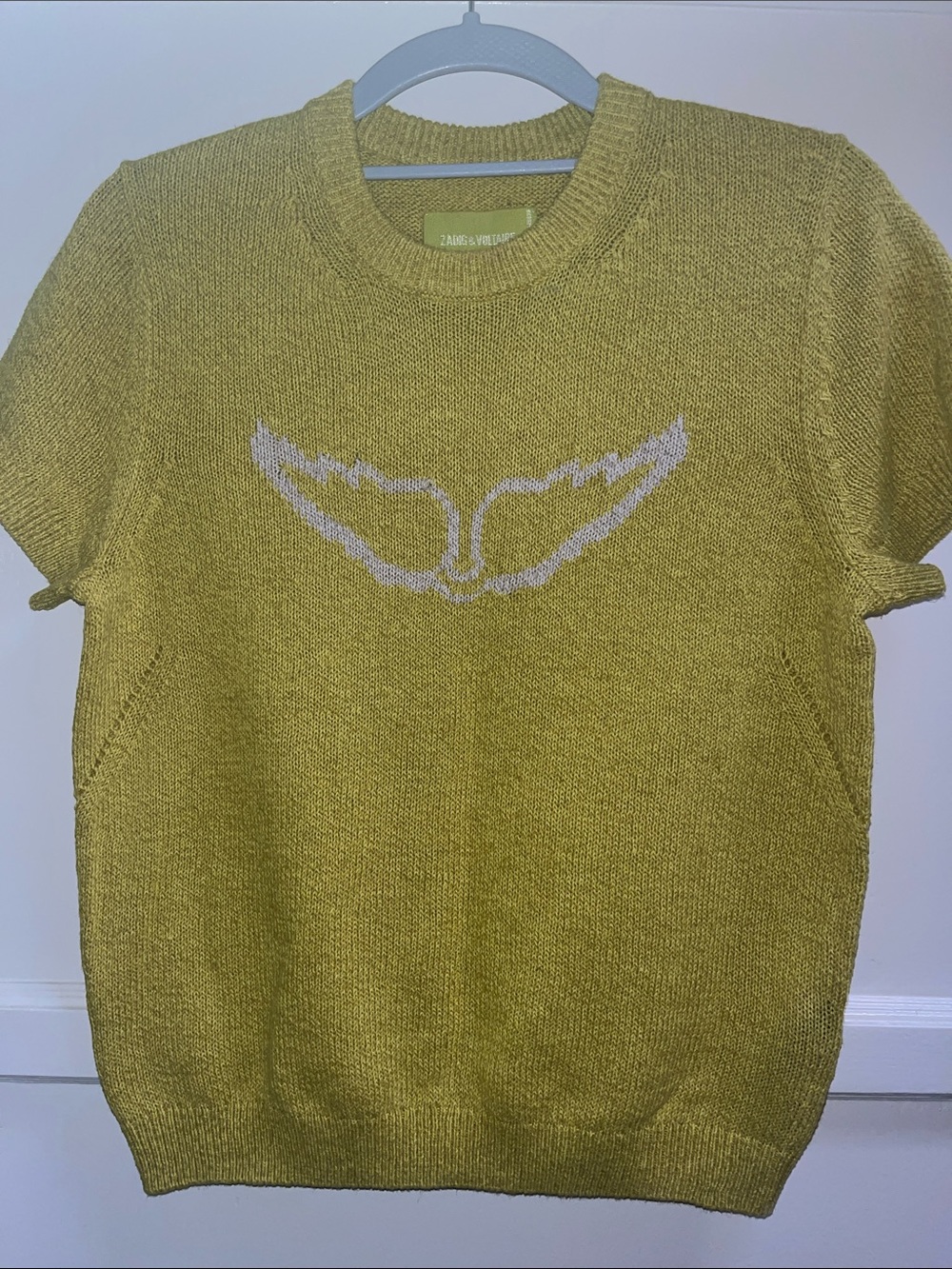 Zadig & Voltaire Women’s Yellow Short Sleeve Sweater Size Large